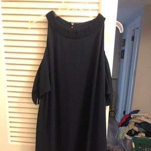NWOT Boutique Navy Off Shoulder Swing Dress